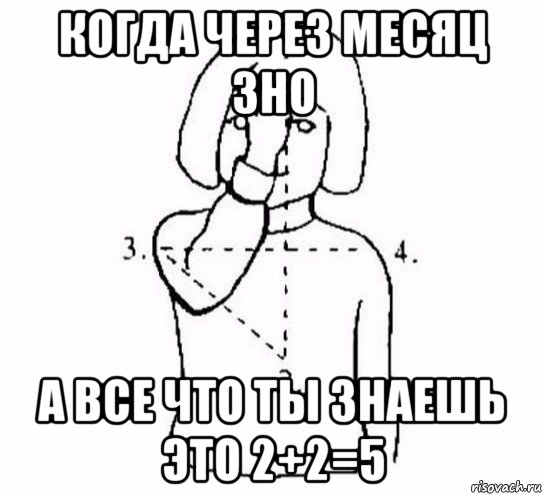 когда через месяц зно а все что ты знаешь это 2+2=5