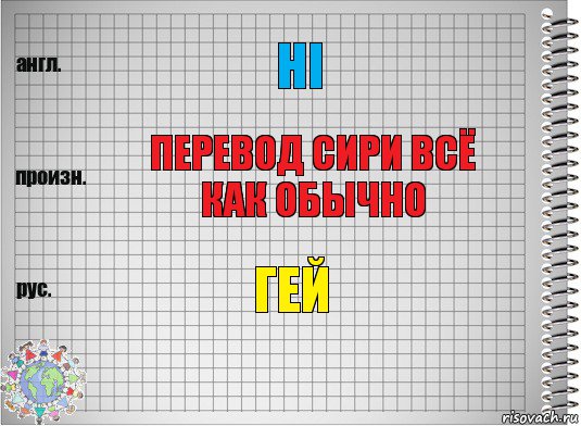 Hi Перевод Сири всё как обычно Гей, Комикс  Перевод с английского