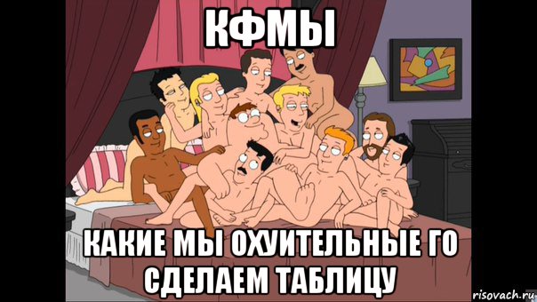 кфмы какие мы охуительные го сделаем таблицу, Мем Питер Гриффин и геи