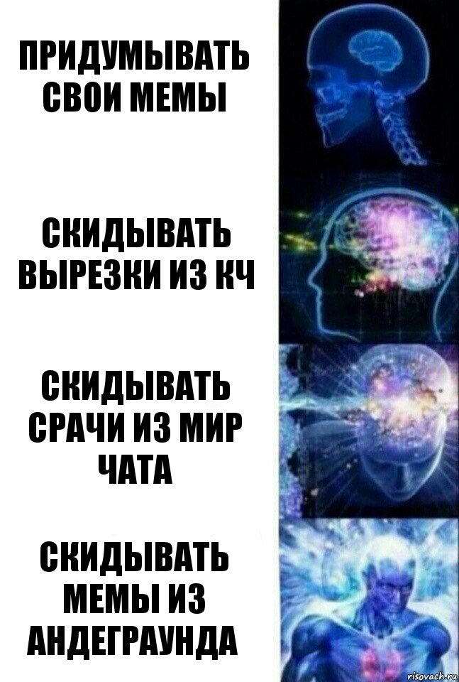 Придумывать свои мемы Скидывать вырезки из кч Скидывать срачи из мир чата Скидывать мемы из андеграунда, Комикс  Сверхразум