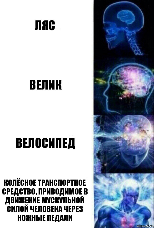 ляс велик Велосипед колёсное транспортное средство, приводимое в движение мускульной силой человека через ножные педали, Комикс  Сверхразум