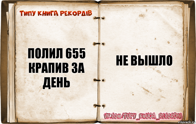 полил 655 крапив за день не вышло, Комикс  Типу книга рекордв