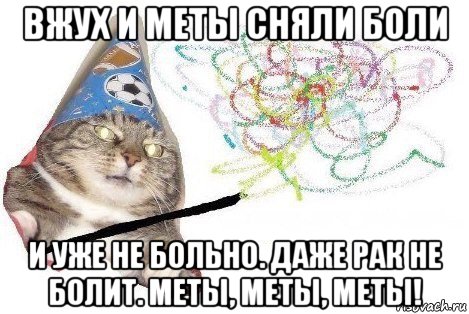 вжух и меты сняли боли и уже не больно. даже рак не болит. меты, меты, меты!, Мем Вжух