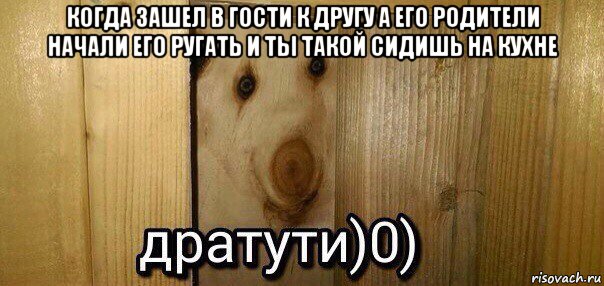 когда зашел в гости к другу а его родители начали его ругать и ты такой сидишь на кухне 