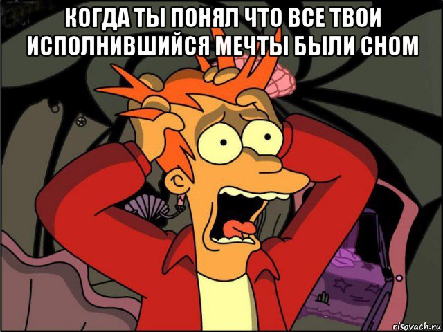 когда ты понял что все твои исполнившийся мечты были сном , Мем Фрай в панике