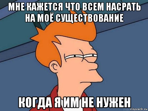 мне кажется что всем насрать на моё существование когда я им не нужен, Мем  Фрай (мне кажется или)