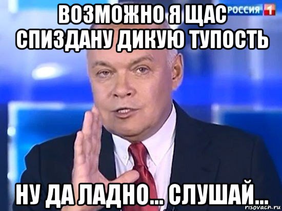 возможно я щас спиздану дикую тупость ну да ладно... слушай..., Мем Киселёв 2014