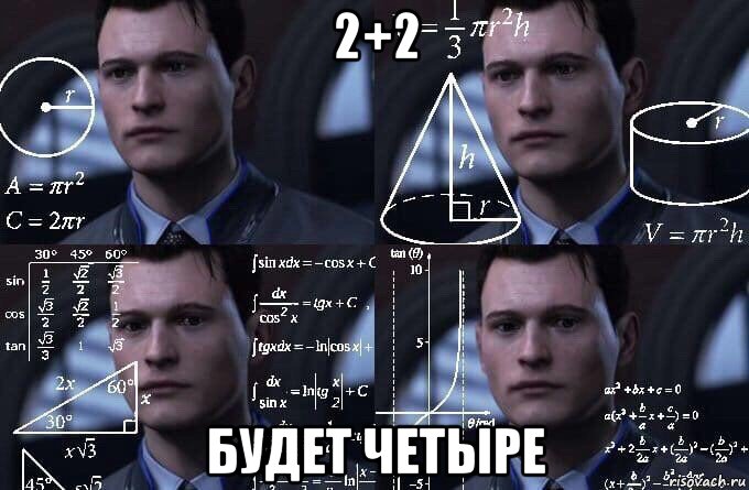 2+2 будет четыре, Мем  Коннор задумался