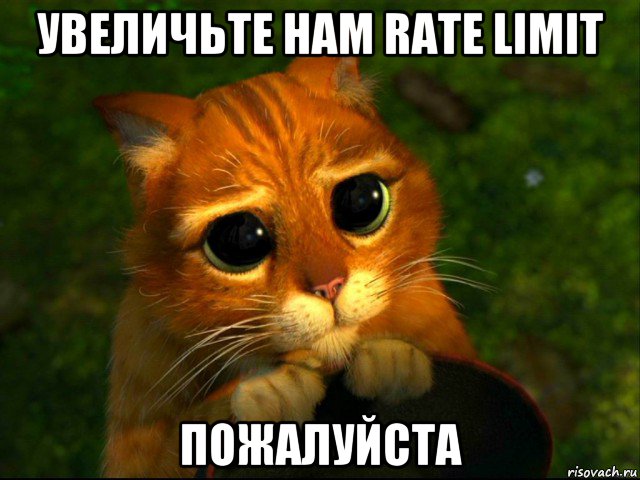 увеличьте нам rate limit пожалуйста