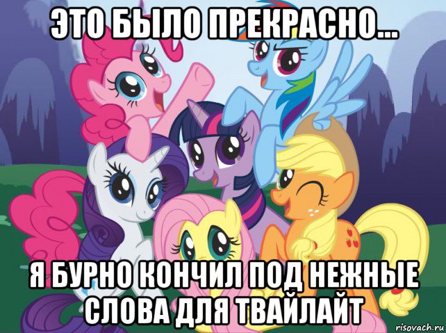 это было прекрасно... я бурно кончил под нежные слова для твайлайт, Мем My little pony