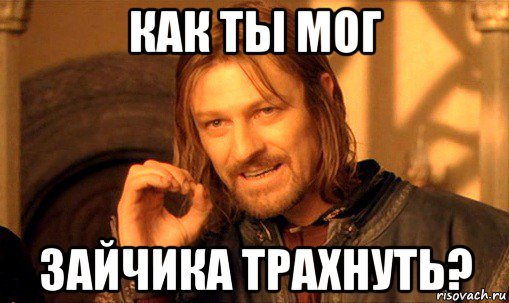 как ты мог зайчика трахнуть?, Мем Нельзя просто так взять и (Боромир мем)