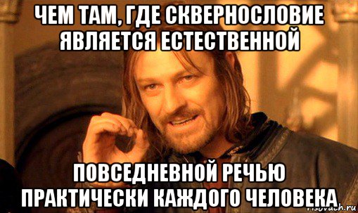 чем там, где сквернословие является естественной повседневной речью практически каждого человека, Мем Нельзя просто так взять и (Боромир мем)