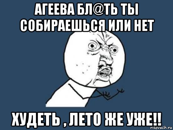 агеева бл@ть ты собираешься или нет худеть , лето же уже!!, Мем Ну почему