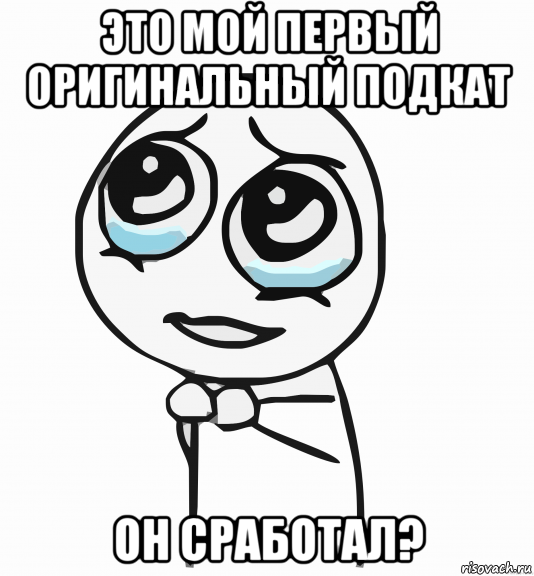 это мой первый оригинальный подкат он сработал?, Мем  ну пожалуйста (please)