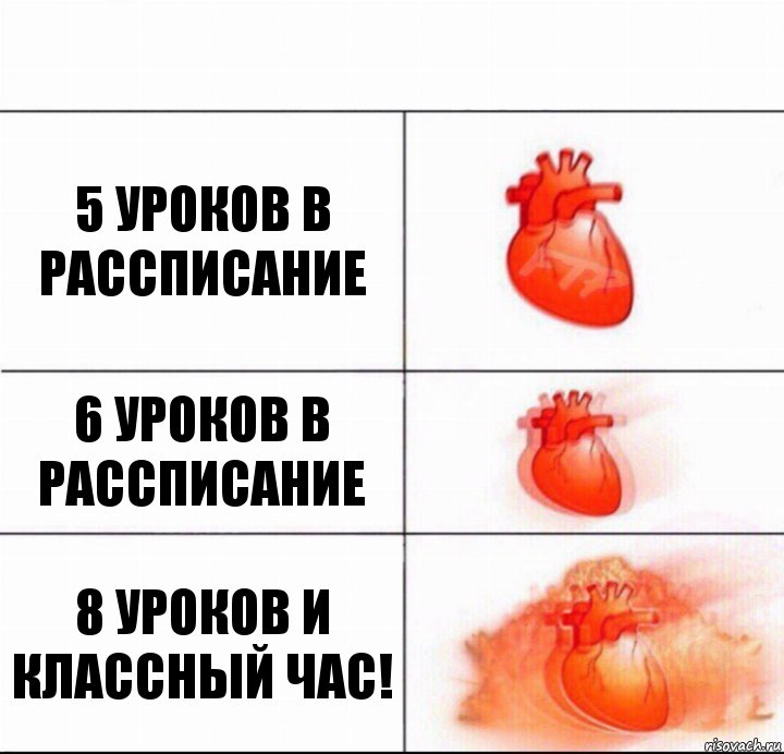 5 уроков в рассписание 6 уроков в рассписание 8 уроков и классный час!