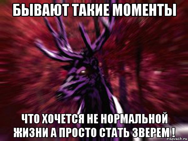 бывают такие моменты что хочется не нормальной жизни а просто стать зверем !