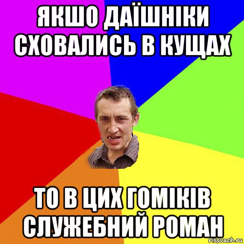 якшо даїшніки сховались в кущах то в цих гоміків служебний роман, Мем Чоткий паца