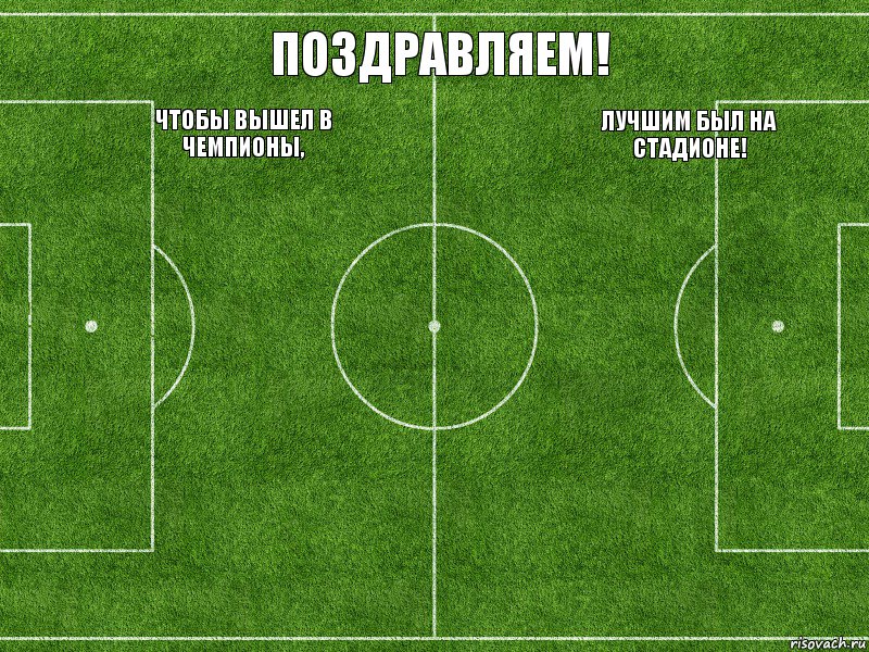  ЧТОБЫ ВЫШЕЛ В ЧЕМПИОНЫ,   ПОЗДРАВЛЯЕМ!  ЛУЧШИМ БЫЛ НА СТАДИОНЕ!  , Комикс Футбольное поле