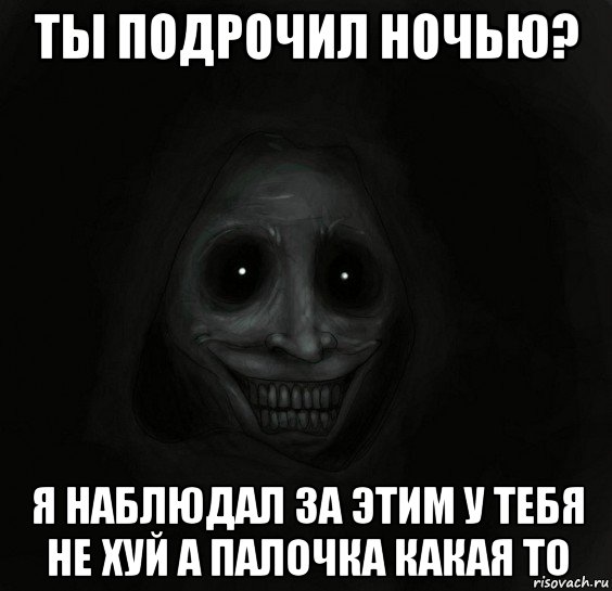 ты подрочил ночью? я наблюдал за этим у тебя не хуй а палочка какая то, Мем Ночной гость