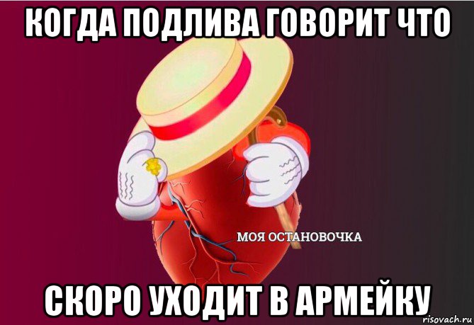 когда подлива говорит что скоро уходит в армейку, Мем   Моя остановочка