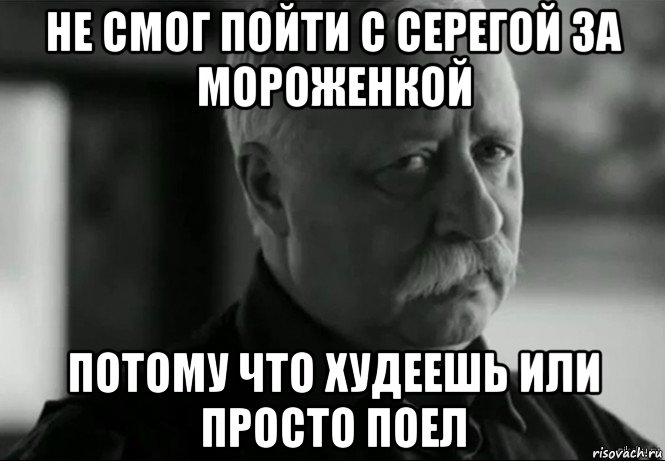 не смог пойти с серегой за мороженкой потому что худеешь или просто поел, Мем Не расстраивай Леонида Аркадьевича