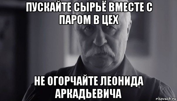 пускайте сырьё вместе с паром в цех не огорчайте леонида аркадьевича, Мем Не огорчай Леонида Аркадьевича