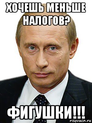 хочешь меньше налогов? фигушки!!!, Мем Путин