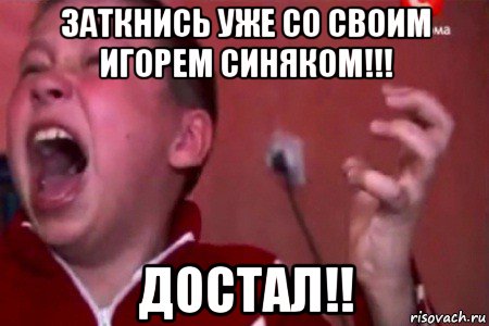 заткнись уже со своим игорем синяком!!! достал!!, Мем  Сашко Фокин орет