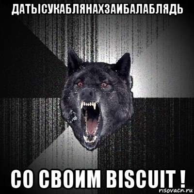 датысукаблянахзаибалаблядь со своим biscuit !, Мем Сумасшедший волк