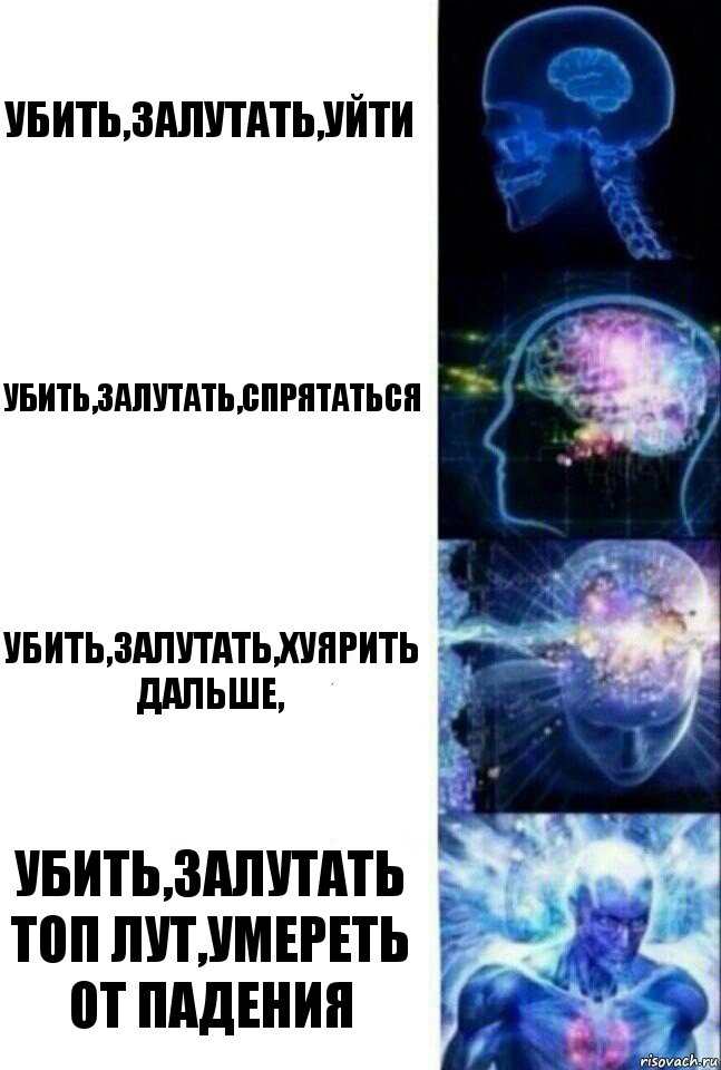 убить,залутать,уйти убить,залутать,спрятаться убить,залутать,хуярить дальше, убить,залутать топ лут,умереть от падения, Комикс  Сверхразум