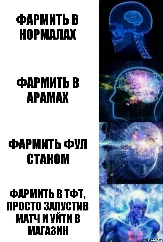 фармить в нормалах фармить в арамах фармить фул стаком фармить в тфт, просто запустив матч и уйти в магазин, Комикс  Сверхразум