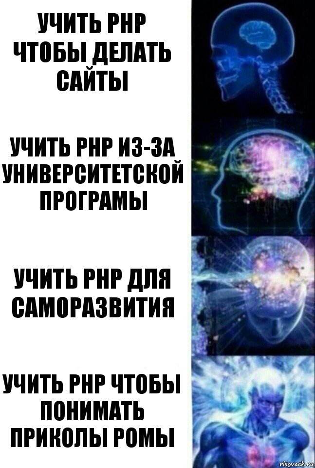 учить php чтобы делать сайты учить php из-за университетской програмы учить php для саморазвития учить php чтобы понимать приколы ромы, Комикс  Сверхразум