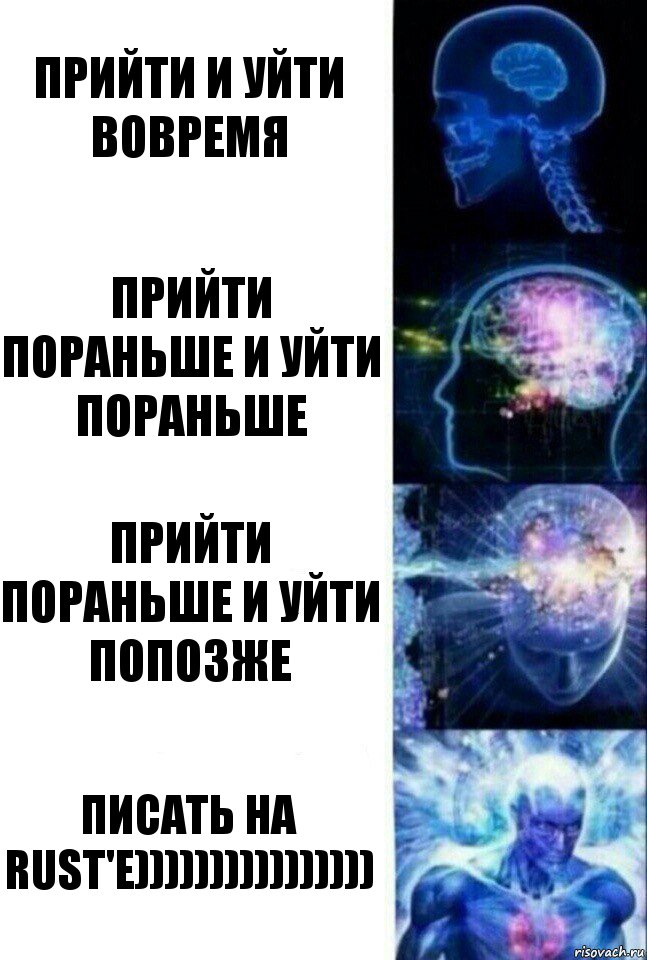 прийти и уйти вовремя прийти пораньше и уйти пораньше прийти пораньше и уйти попозже писать на rust'e)))))))))))))))), Комикс  Сверхразум