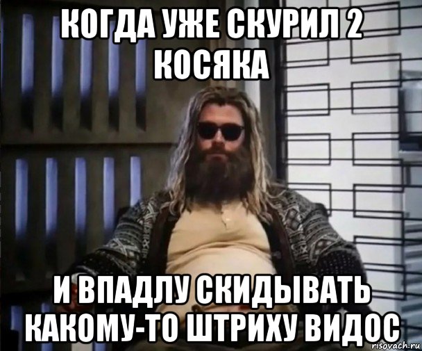 когда уже скурил 2 косяка и впадлу скидывать какому-то штриху видос, Мем Толстый Тор