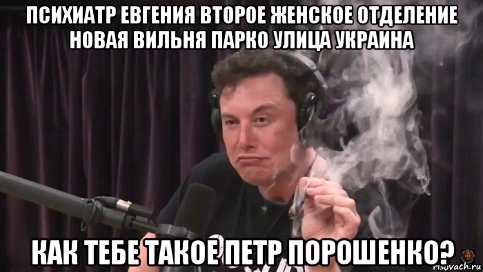 психиатр евгения второе женское отделение новая вильня парко улица украина как тебе такое петр порошенко?, Мем Илон Маск