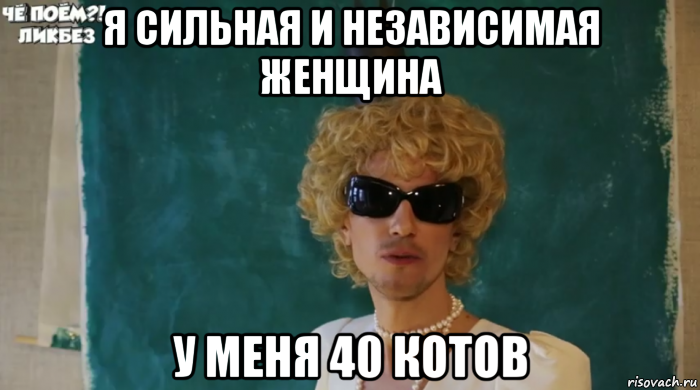 я сильная и независимая женщина у меня 40 котов