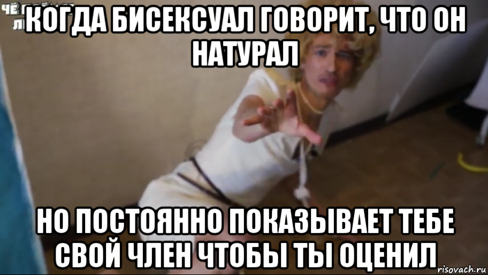 когда бисексуал говорит, что он натурал но постоянно показывает тебе свой член чтобы ты оценил, Мем Не бейте плиз