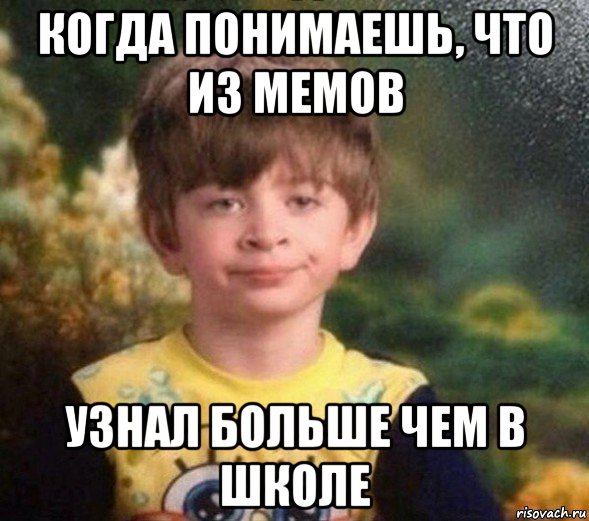 когда понимаешь, что из мемов узнал больше чем в школе, Мем Недовольный пацан