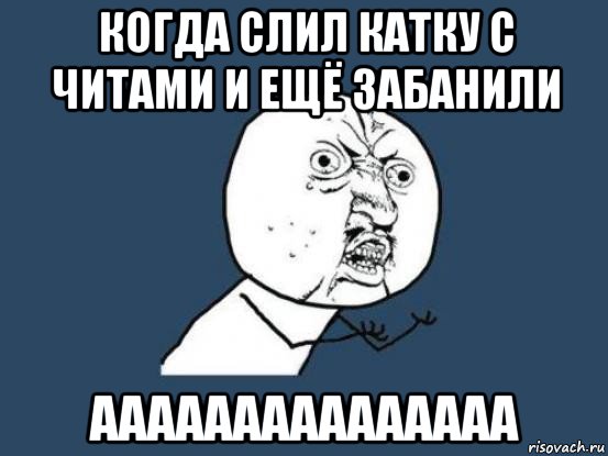 когда слил катку с читами и ещё забанили ааааааааааааааа, Мем Ну почему