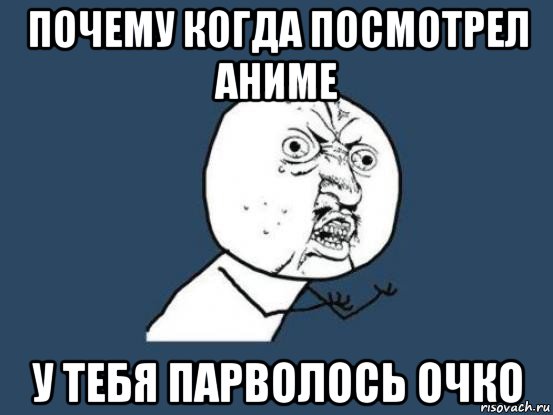 почему когда посмотрел аниме у тебя парволось очко, Мем Ну почему