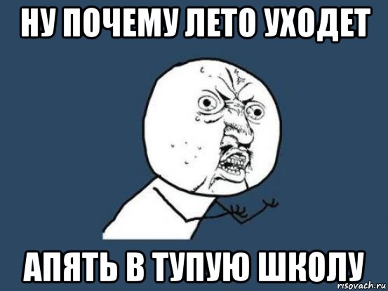 ну почему лето уходет апять в тупую школу, Мем Ну почему