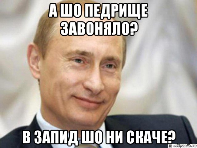 а шо педрище завоняло? в запид шо ни скаче?, Мем Ухмыляющийся Путин