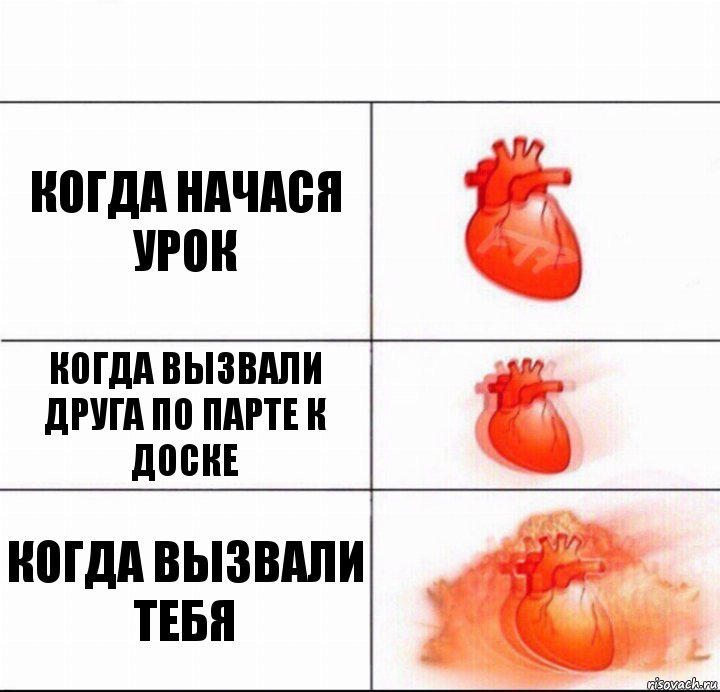 когда начася урок когда вызвали друга по парте к доске когда вызвали тебя, Комикс  Расширяюшее сердце