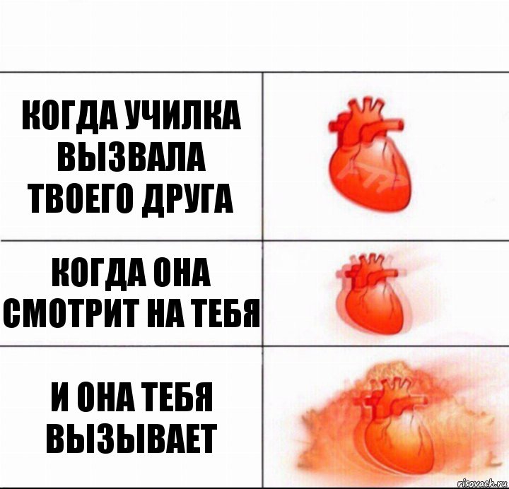 Когда училка вызвала твоего друга Когда она смотрит на тебя И она тебя вызывает, Комикс  Расширяюшее сердце