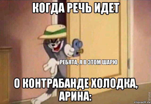 когда речь идет о контрабанде холодка, арина:, Мем    Ребята я в этом шарю