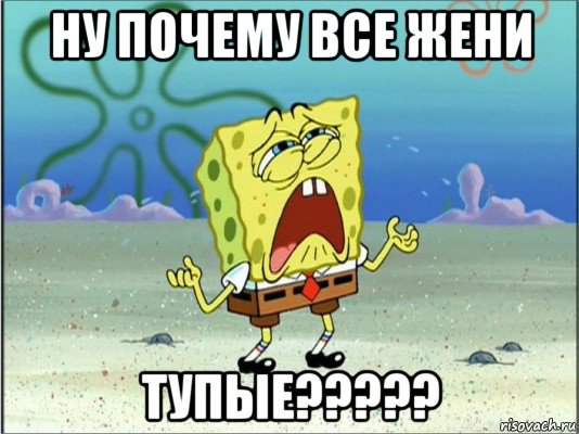 ну почему все жени тупые?????, Мем Спанч Боб плачет