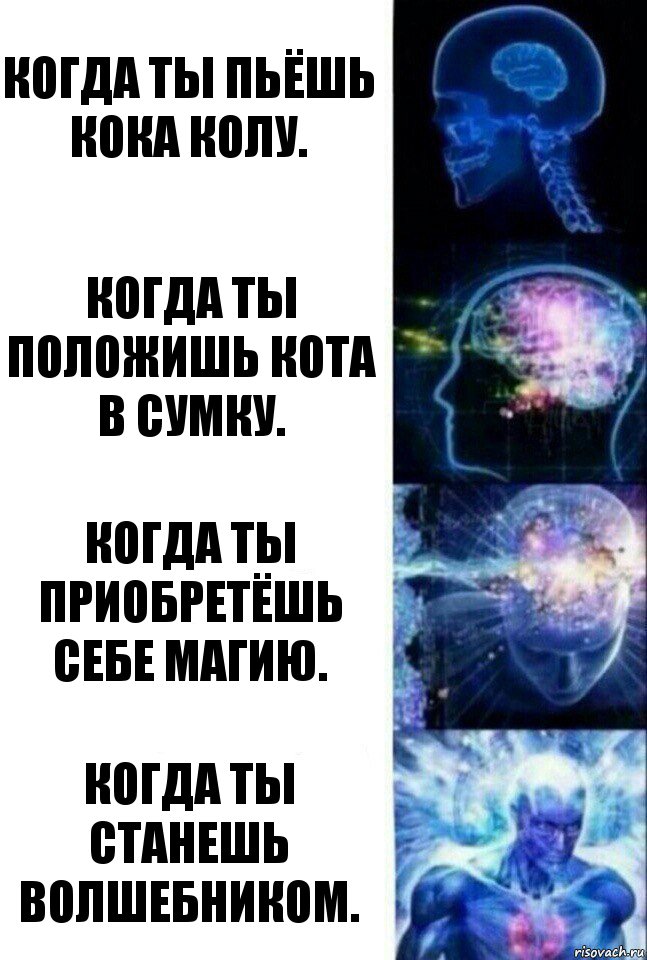 Когда ты пьёшь кока колу. Когда ты положишь кота в сумку. Когда ты приобретёшь себе магию. Когда ты станешь волшебником., Комикс  Сверхразум