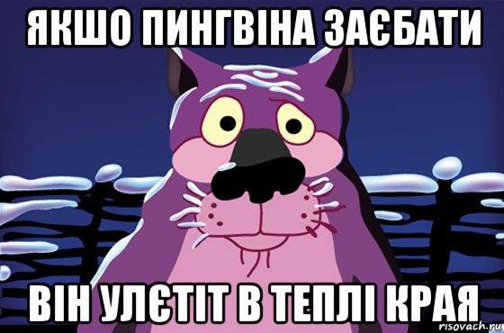 якшо пингвіна заєбати він улєтіт в теплі края