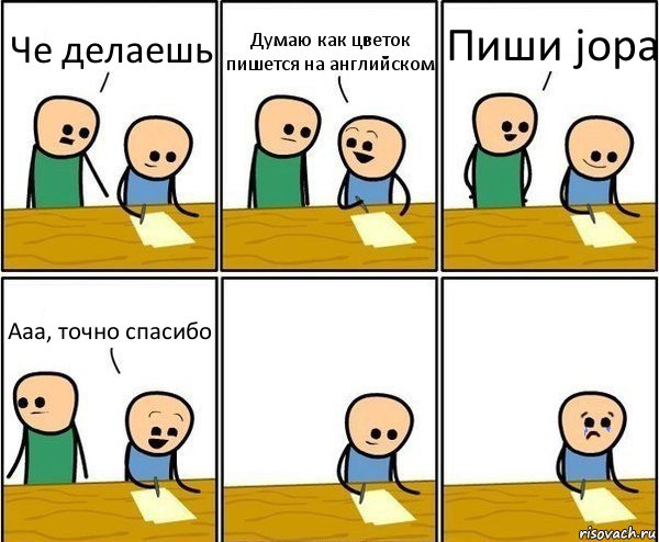 Че делаешь Думаю как цветок пишется на английском Пиши jopa Ааа, точно спасибо, Комикс Вычеркни меня