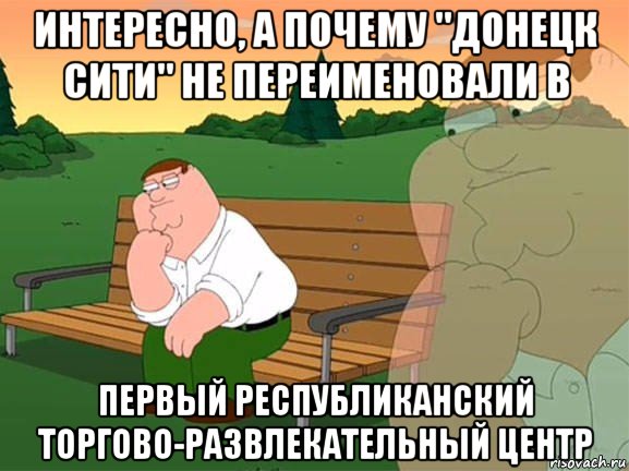 интересно, а почему "донецк сити" не переименовали в первый республиканский торгово-развлекательный центр, Мем Задумчивый Гриффин